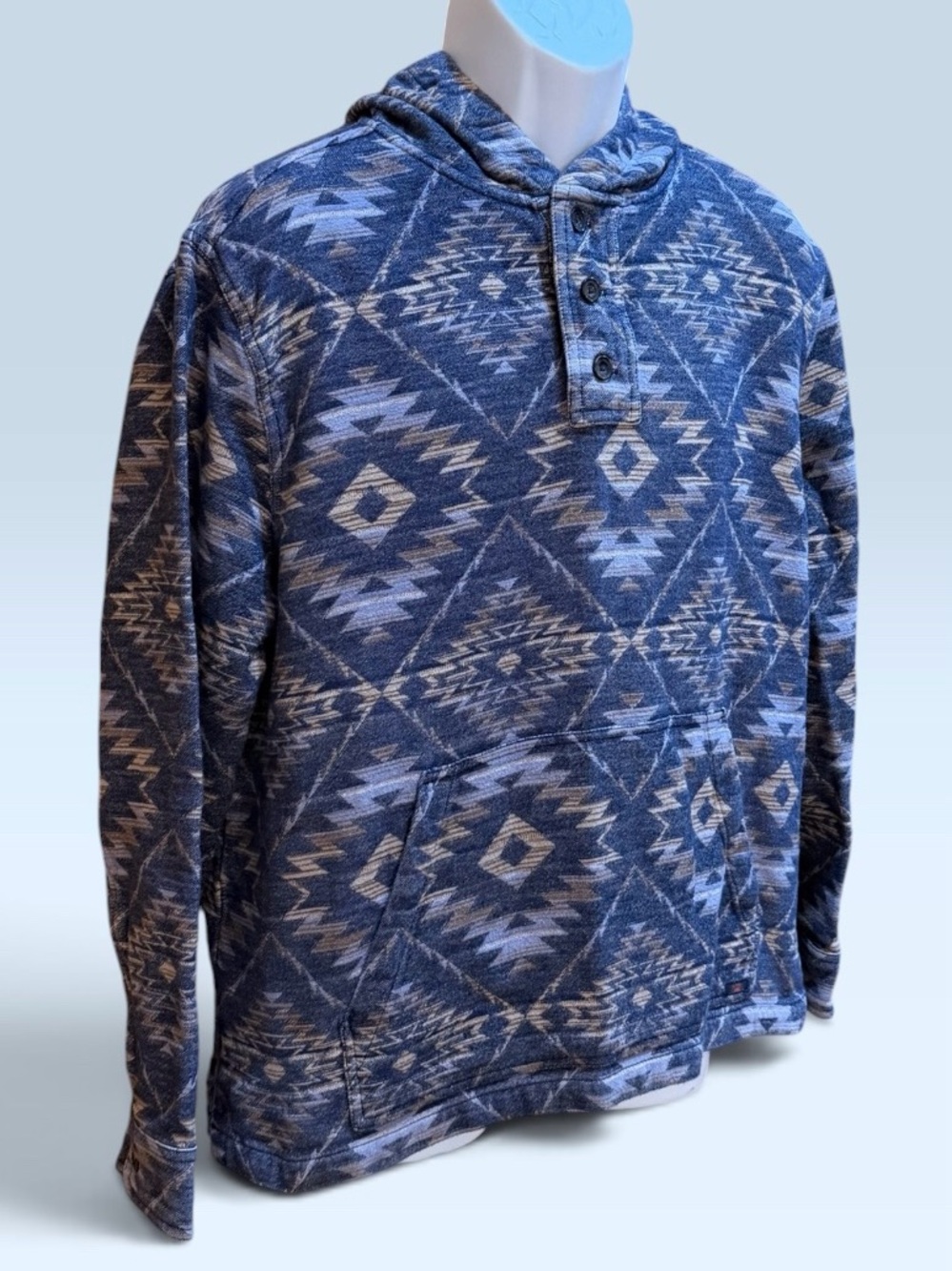 Faherty Brand Organic Cotton Blanket Hoodie in Evening Ridge Size Large! - Picture 4 of 11